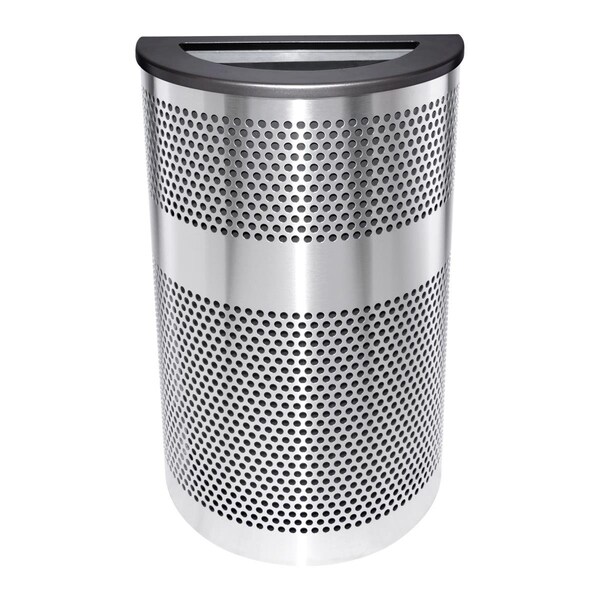 Hot House Designs VC2234 HR SS-BLX 20 gal Half Round Perf Lid Stainless Steel, Black HO1763481 - main